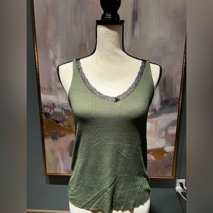 Dark green lace strappy top